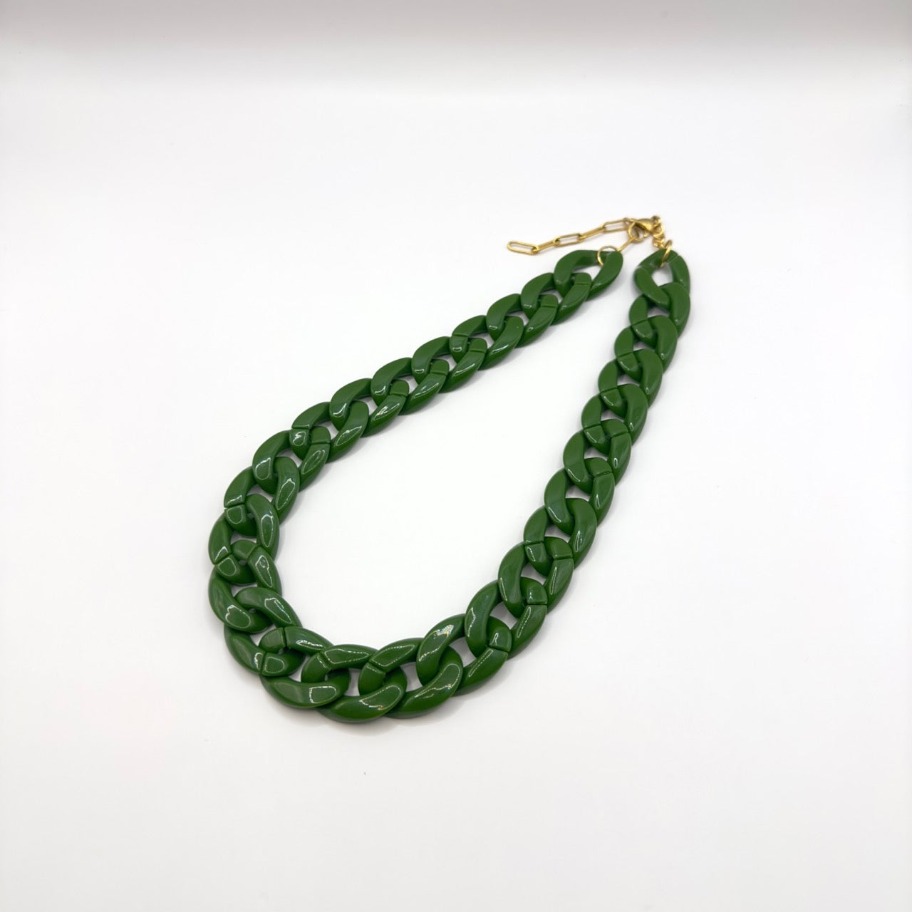Forest green chain necklace