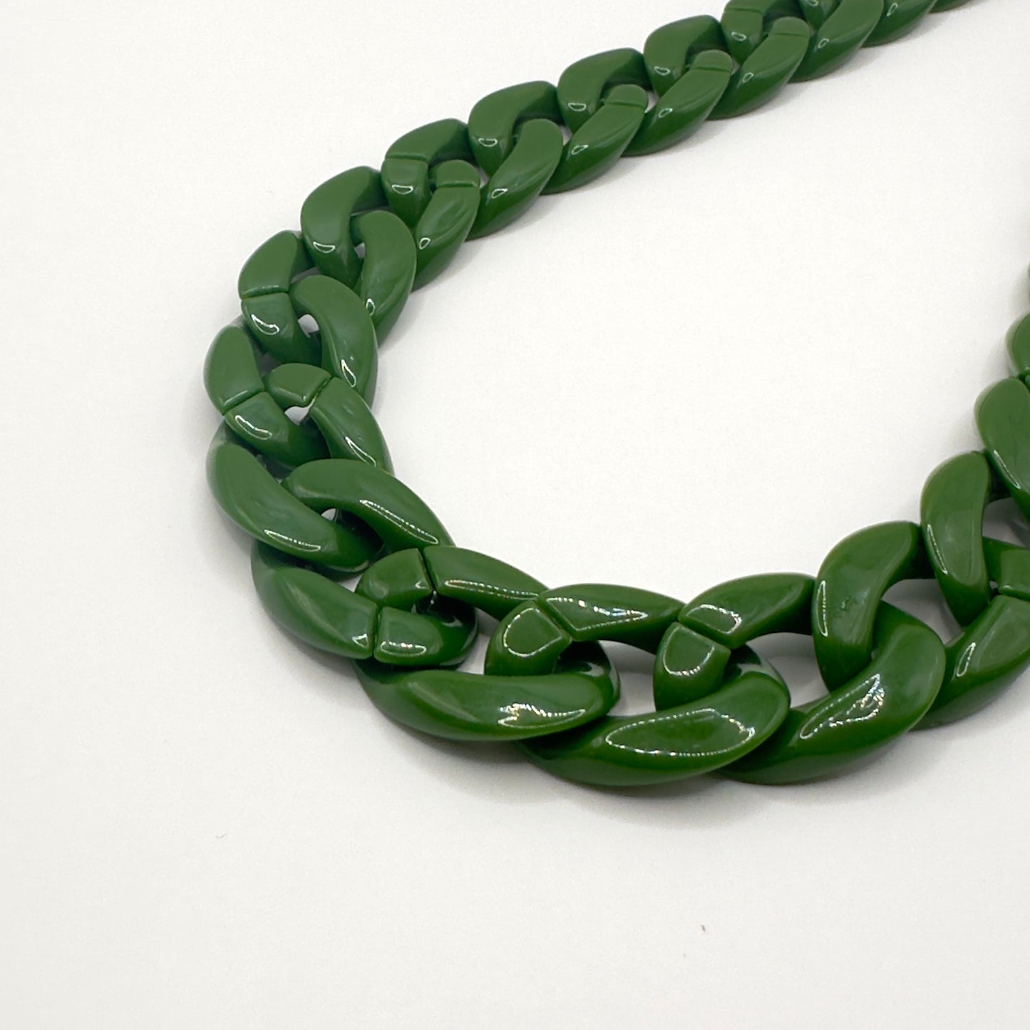 Forest green chain necklace